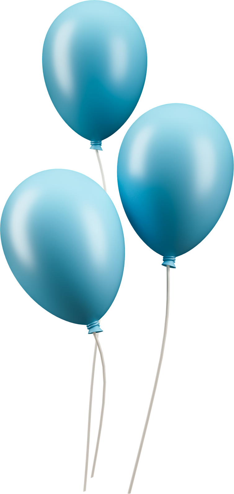 Decorative Blue Balloon isolated 3d Render Illustration